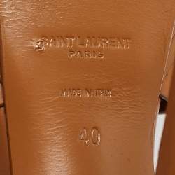 Saint Laurent Brown Leather Tribute Sandals Size 40