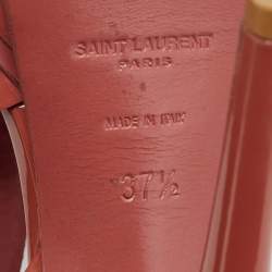 Saint Laurent Pink Patent Leather Tribute  Sandals Size 37.5