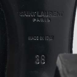 Pre Owned Saint Laurent Black Velvet Grace Sandals Size 38