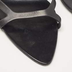 Pre Owned Saint Laurent Black Leather Carla Sandals Size 38