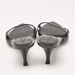 Pre Owned Saint Laurent Black Leather Carla Sandals Size 38