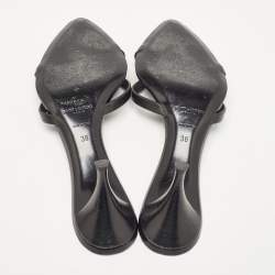 Pre Owned Saint Laurent Black Leather Carla Sandals Size 38