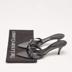 Pre Owned Saint Laurent Black Leather Carla Sandals Size 38