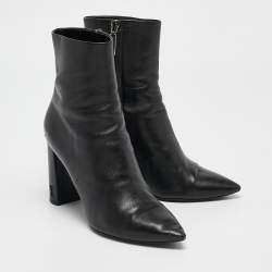 Saint Laurent Black Leather Lou Ankle Boots Size 38.5