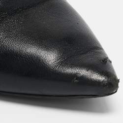 Saint Laurent Black Leather Lou Ankle Boots Size 38.5