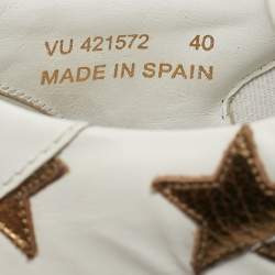 Saint Laurent White/Gold Leather Star Court Classic California Sneakers Size 40