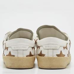 Saint Laurent White/Gold Leather Star Court Classic California Sneakers Size 40