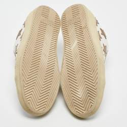 Saint Laurent White/Gold Leather Star Court Classic California Sneakers Size 40
