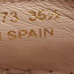 Saint Laurent Beige Leather Cassandre Espadrille Flats Size 35.5
