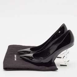 Saint Laurent Black Patent Leather Opyum Pumps Size 38