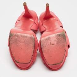 Saint Laurent Pink Leather Tribute Sandals Size 37.5