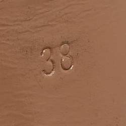 Pre Owned Saint Laurent Beige Patent Leather Tribute Platform Sandals Size 38