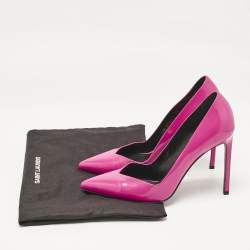 Saint Laurent Pink Patent Leather Pointed Toe Pumps Size 39