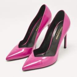 Saint Laurent Pink Patent Leather Pointed Toe Pumps Size 39