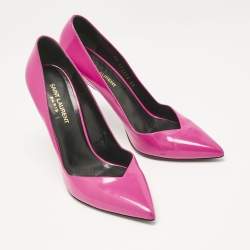 Saint Laurent Pink Patent Leather Pointed Toe Pumps Size 39
