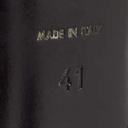 Pre Owned Saint Laurent Black Patent Leather Opyum Sandals Size 41