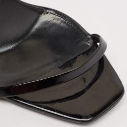 Pre Owned Saint Laurent Black Patent Leather Opyum Sandals Size 41