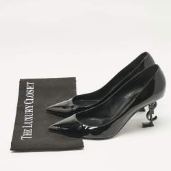 Pre Owned Saint Laurent Black Leather Opyum Pointed Toe Pumps Size 38.5