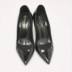 Pre Owned Saint Laurent Black Leather Opyum Pointed Toe Pumps Size 38.5