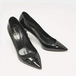 Pre Owned Saint Laurent Black Leather Opyum Pointed Toe Pumps Size 38.5
