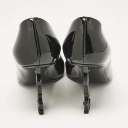 Pre Owned Saint Laurent Black Leather Opyum Pointed Toe Pumps Size 38.5