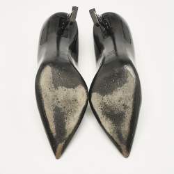 Pre Owned Saint Laurent Black Leather Opyum Pointed Toe Pumps Size 38.5