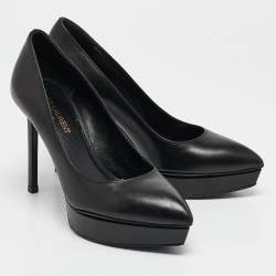 Saint Laurent Black Leather Janis Pumps Size 36