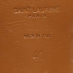 Pre Owned Saint Laurent Brown Leather Tribute Sandals Size 41