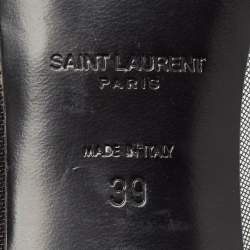 Saint Laurent Black Mesh and Leather Pointed Toe Pumps Size 39