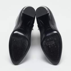 Saint Laurent Black Leather Lou Ankle Boots Size 37