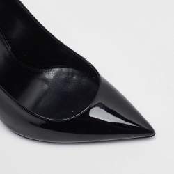 Pre Owned Saint Laurent Black Patent Leather Opyum Pointed Toe Pumps Size 37