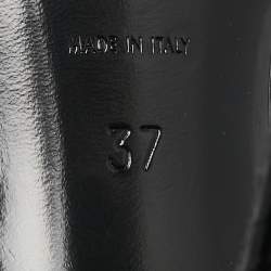 Pre Owned Saint Laurent Black Snakeskin Leather Chain Ankle Strap Sandals Size 37