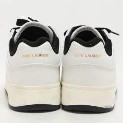 Saint Laurent White Leather Low Top Sneakers Size 40