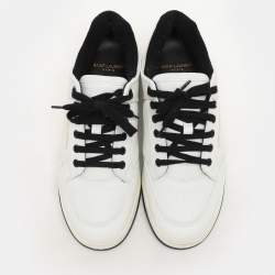 Saint Laurent White Leather Low Top Sneakers Size 40