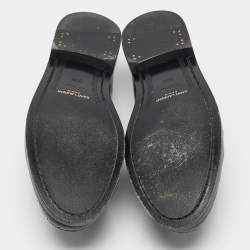 Pre Owned Saint Laurent Black Brushed Leather Le Penny Loafers Size 38.5