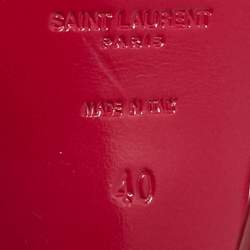 Pre Owned Saint Laurent Pink Patent Leather Tribute Sandals Size 40