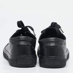 Pre Owned Saint Laurent Black Leather Bedford Sneakers Size 36