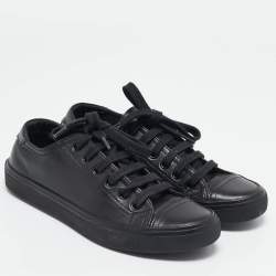 Pre Owned Saint Laurent Black Leather Bedford Sneakers Size 36