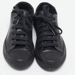 Pre Owned Saint Laurent Black Leather Bedford Sneakers Size 36