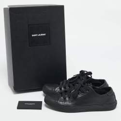Pre Owned Saint Laurent Black Leather Bedford Sneakers Size 36