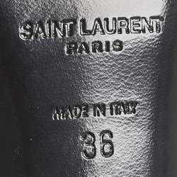 Pre Owned Saint Laurent Black Leather Bianca Slide Sandals Size 36