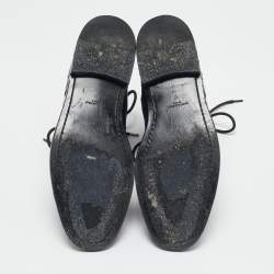 Saint Laurent Black Leather Studded Rangers Ankle Boots Size 40