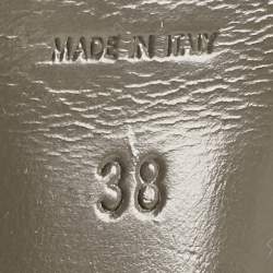 مملوكة مسبقًا Saint Laurent Olive Green Patent Leather Tribute Platform Sandals Size 38