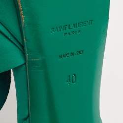 Saint Laurent Green Leather Tribute Sandals Size 40