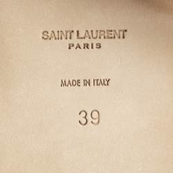 Pre Owned Saint Laurent Gold Leather Cassandra Thong Flat Sandals Size 39