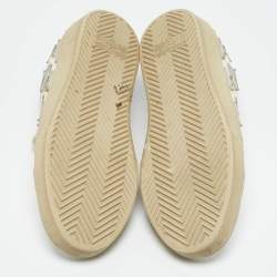 Saint Laurent White/Silver Leather Court Classic Low Top Sneakers Size 38