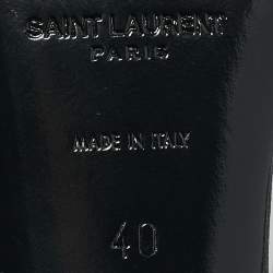 Saint Laurent Black Satin Clara Ankle Strap Sandals Size 40
