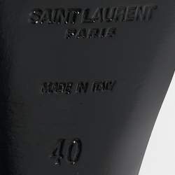 Saint Laurent  Metallic Croc Embossed Leather Tribute Platform Sandals Size 40