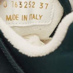 Saint Laurent Green Satin SL/61 Low Top Sneakers Size 37