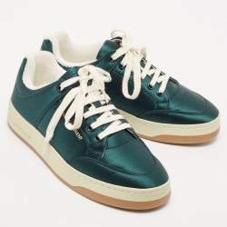 Saint Laurent Green Satin SL/61 Low Top Sneakers Size 37